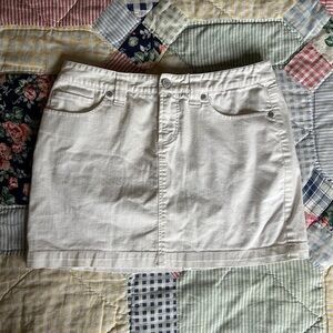 Classic White Denim Skirt